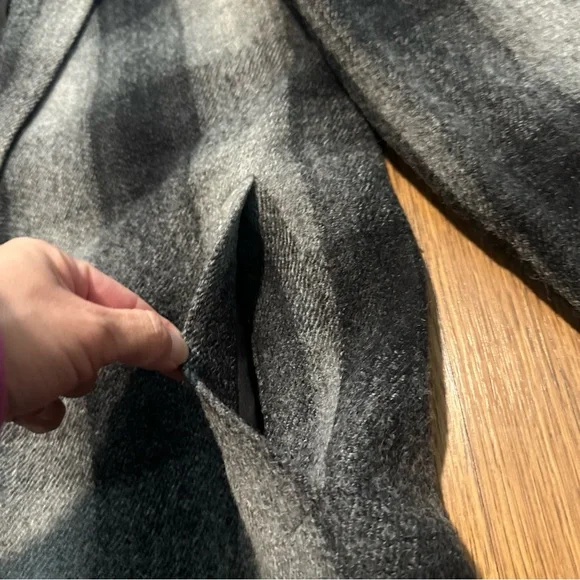 Madewell Black Gray Plaid Dorset Blazer Size small lined boiled wool oversized - Picture 5 of 10